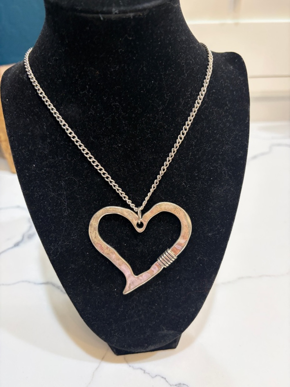 Silver heart necklace